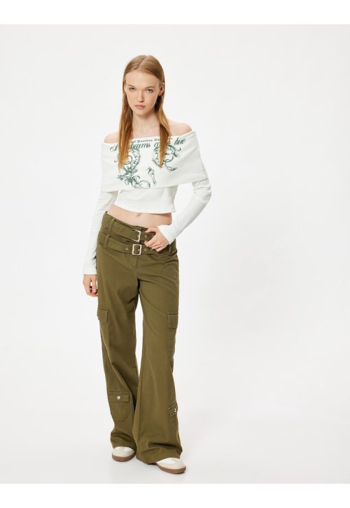 Bluza crop cu decolteu pe umeri-FEMEI/IMBRACAMINTE/Bluze-IMBRACAMINTE/Bluze