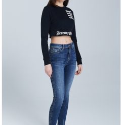 Bluza crop de trening din bumbac organic-FEMEI/IMBRACAMINTE/Hanorace-IMBRACAMINTE/Hanorace