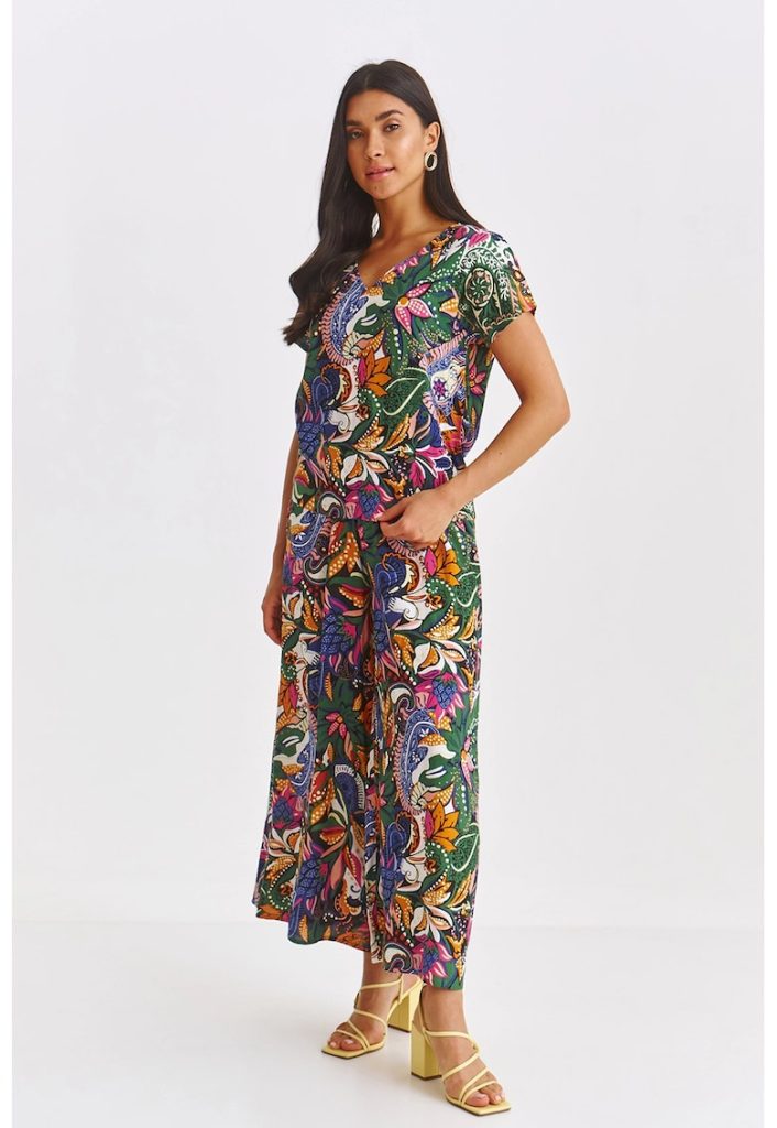 Bluza cu decolteu in V si imprimeu floral-FEMEI/IMBRACAMINTE/Bluze-IMBRACAMINTE/Bluze