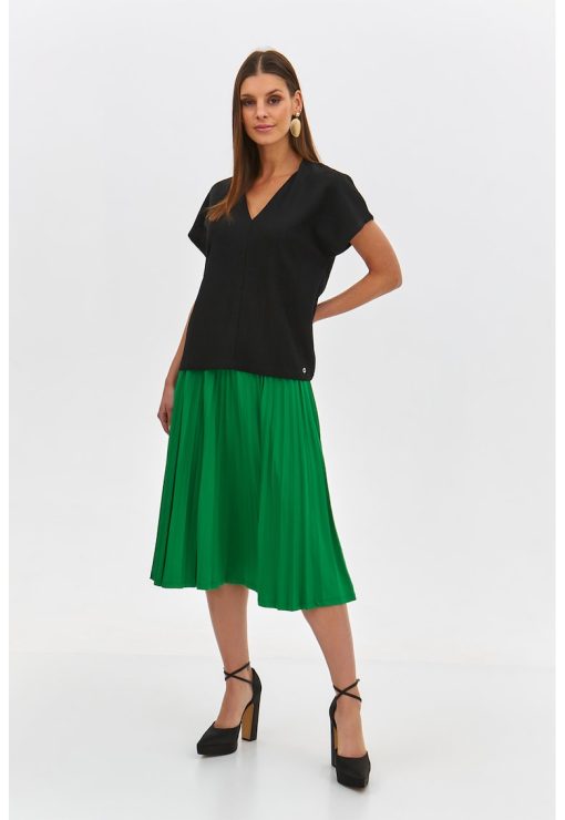 Bluza cu decolteu in V si maneci scurte-FEMEI/IMBRACAMINTE/Bluze-IMBRACAMINTE/Bluze