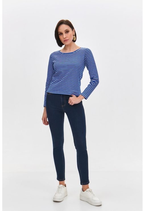Bluza cu decolteu rotund si model in dungi-FEMEI/IMBRACAMINTE/Bluze-IMBRACAMINTE/Bluze