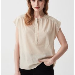 Bluza cu fenta cu nasturi-FEMEI/IMBRACAMINTE/Bluze-IMBRACAMINTE/Bluze