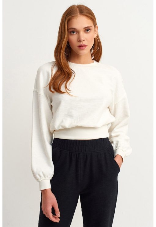 Bluza de trening crop cu decolteu la baza gatului-FEMEI/IMBRACAMINTE/Hanorace-IMBRACAMINTE/Hanorace