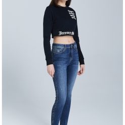 Bluza de trening crop din bumbac organic-FEMEI/IMBRACAMINTE/Hanorace-IMBRACAMINTE/Hanorace