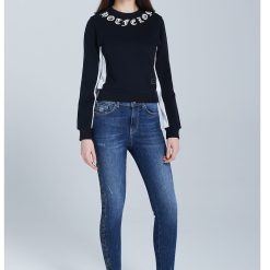 Bluza de trening cu benzi laterale contrastante-FEMEI/IMBRACAMINTE/Hanorace-IMBRACAMINTE/Hanorace