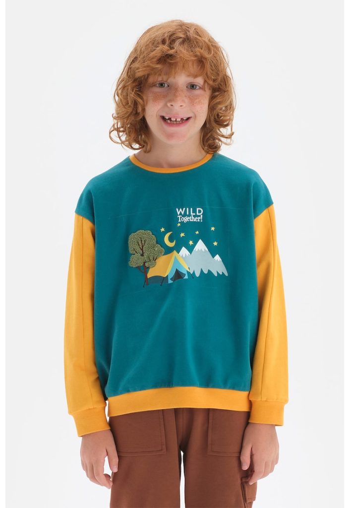 Bluza din bumbac cu imprimeu grafic-BAIETI/IMBRACAMINTE/Bluze-IMBRACAMINTE/Bluze