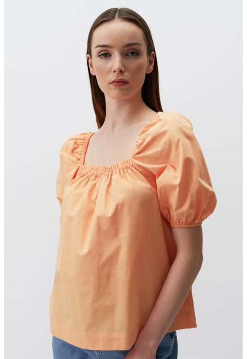 Bluza din bumbac cu maneci bufante-FEMEI/IMBRACAMINTE/Bluze-IMBRACAMINTE/Bluze