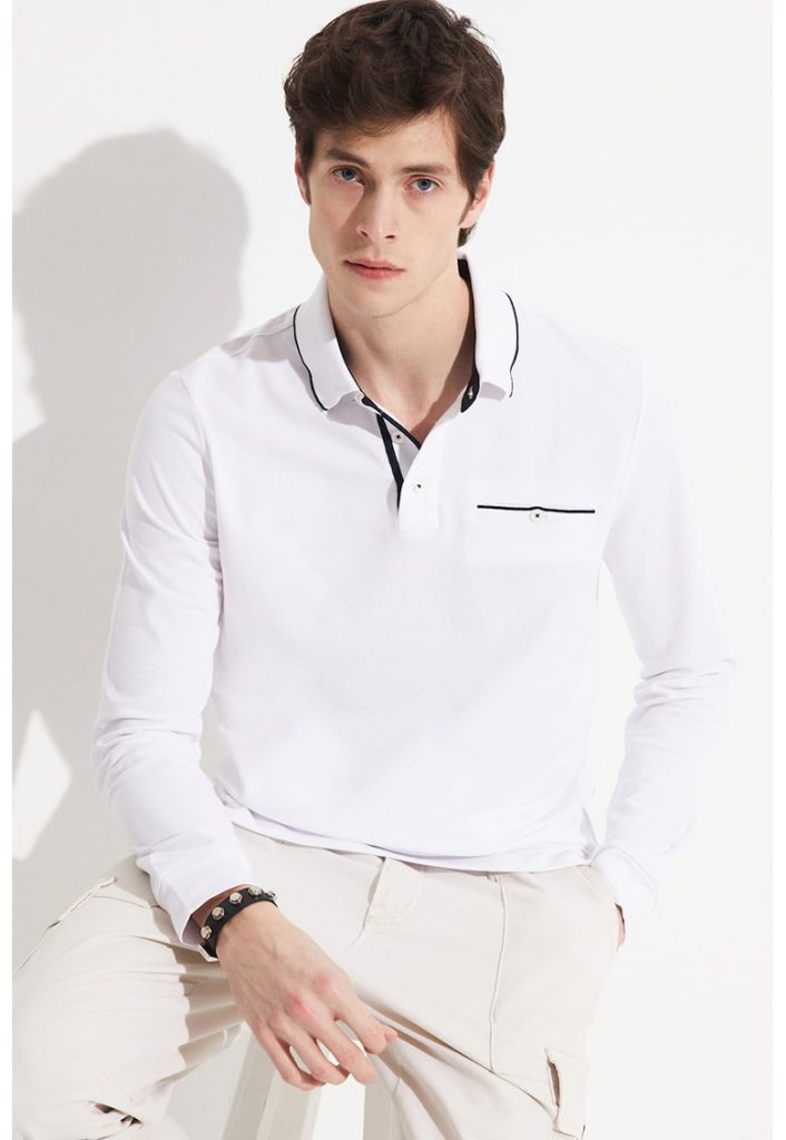 Bluza polo din bumbac-BARBATI/IMBRACAMINTE/Bluze-IMBRACAMINTE/Bluze
