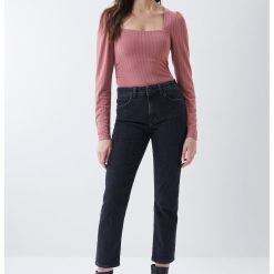 Bluza slim-fit cu decolteu patrat-FEMEI/IMBRACAMINTE/Bluze-IMBRACAMINTE/Bluze