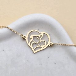 Brățară Inimă Mama și Bebe – Legătura Eternă - Argint 925 placat cu Aur Galben 18K-Toate >> Argint 925 >> Bratari Argint >> Noutati