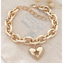 Bratara din lant cu talisman inima-FEMEI/GENTI SI ACCESORII/Bijuterii-GENTI SI ACCESORII/Bijuterii