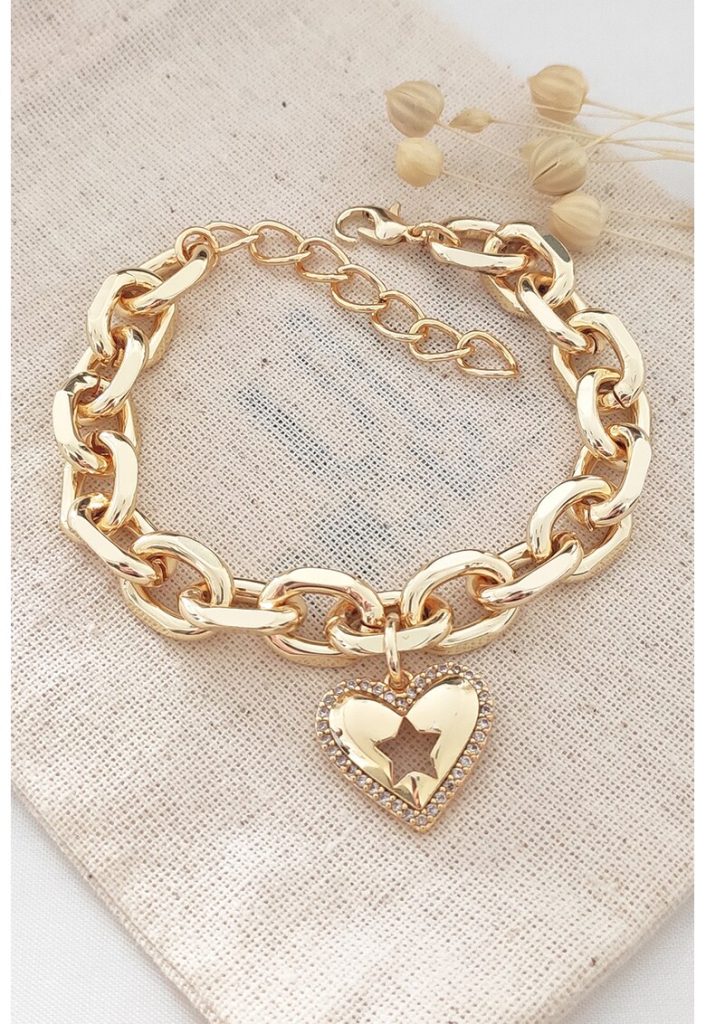 Bratara din lant cu talisman inima-FEMEI/GENTI SI ACCESORII/Bijuterii-GENTI SI ACCESORII/Bijuterii