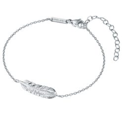 Bratara din otel inoxidabil cu talisman pana-FEMEI/GENTI SI ACCESORII/Bijuterii-GENTI SI ACCESORII/Bijuterii