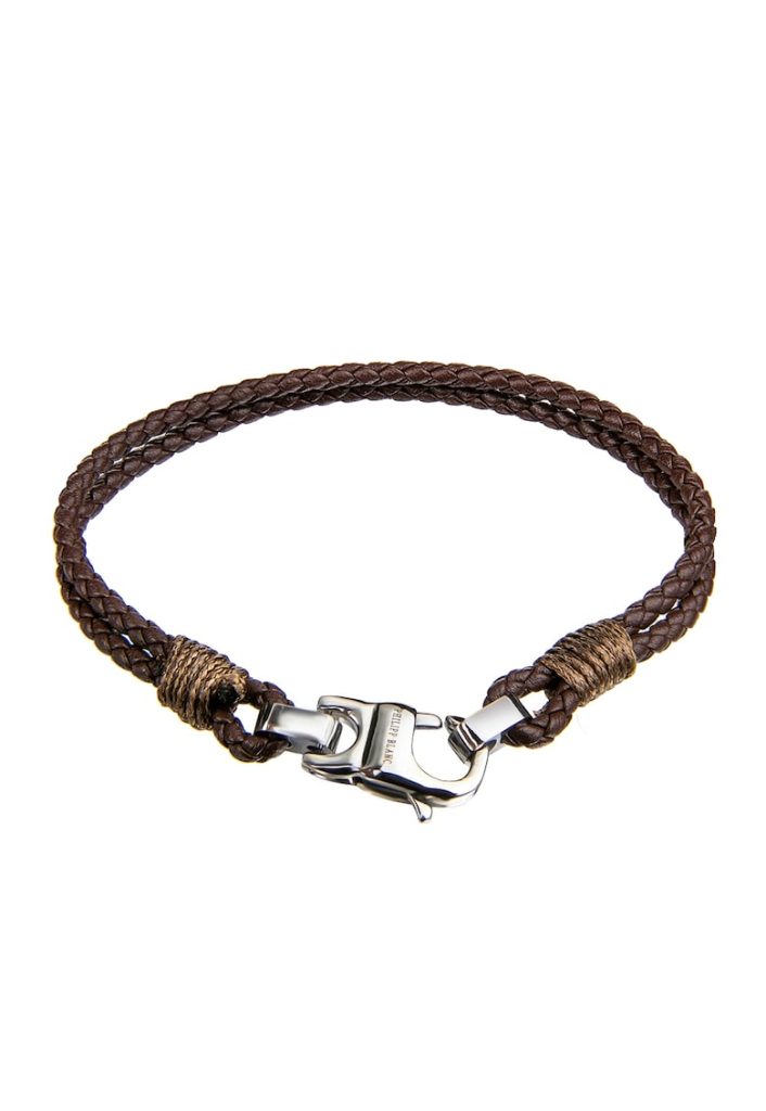 Bratara impletita din piele cu sirag dublu-FEMEI/GENTI SI ACCESORII/Bijuterii-GENTI SI ACCESORII/Bijuterii