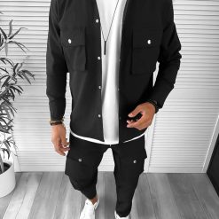 Camasa barbati slim fit negru  6050a N7-4.1-Camasi barbati