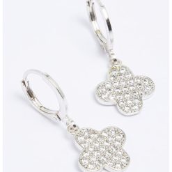Cercei in forma de floare cu zirconia-FEMEI/GENTI SI ACCESORII/Bijuterii-GENTI SI ACCESORII/Bijuterii