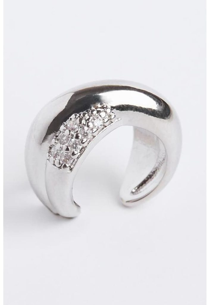 Cercei in forma de semicerc cu zirconiu-FEMEI/GENTI SI ACCESORII/Bijuterii-GENTI SI ACCESORII/Bijuterii