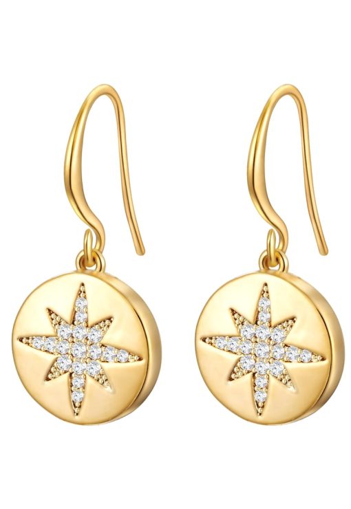 Cercei placati cu aur de 14K - cu zirconia-FEMEI/GENTI SI ACCESORII/Bijuterii-GENTI SI ACCESORII/Bijuterii