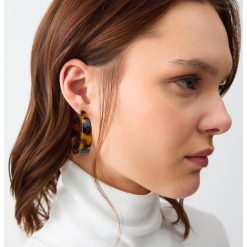 Cercei rotunzi cu animal print-FEMEI/GENTI SI ACCESORII/Bijuterii-GENTI SI ACCESORII/Bijuterii