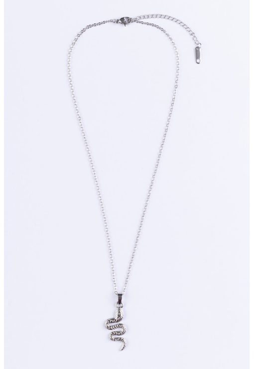 Colier placat cu aur de 18K cu pandantiv sarpe-FEMEI/GENTI SI ACCESORII/Bijuterii-GENTI SI ACCESORII/Bijuterii