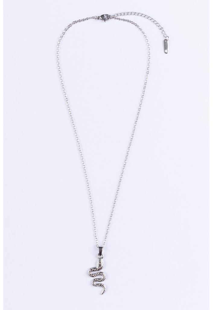 Colier placat cu aur de 18K cu pandantiv sarpe-FEMEI/GENTI SI ACCESORII/Bijuterii-GENTI SI ACCESORII/Bijuterii