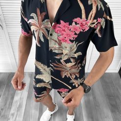 Compleu de vara camasa imprimeu + pantaloni 12066  O2-4.1-Recent adaugate