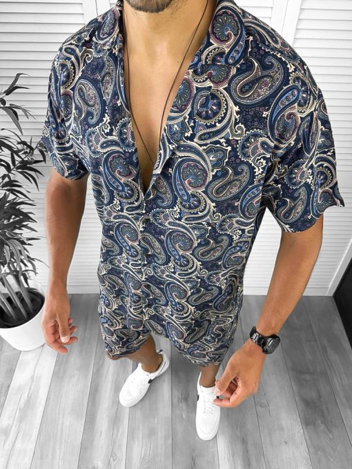 Compleu de vara camasa imprimeu  + pantaloni 12780 D10-5-Recent adaugate