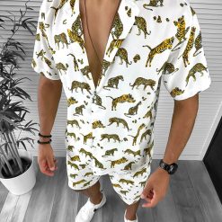 Compleu de vara camasa imprimeu + pantaloni 12826 48-1-Recent adaugate