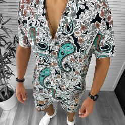 Compleu de vara camasa imprimeu + pantaloni 12838 16-3-Recent adaugate