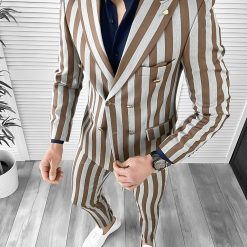 Costum barbati  slim fit in carouri sacou + pantaloni 1077  X9-3-Costume barbati