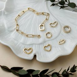 ELM-Bold – Brățară bază BIG PAPERCLIP – Argint placat cu Aur Galben 18K-ELEMENT >> Creeaza bijuteria ta ELEMENT >> Noutati