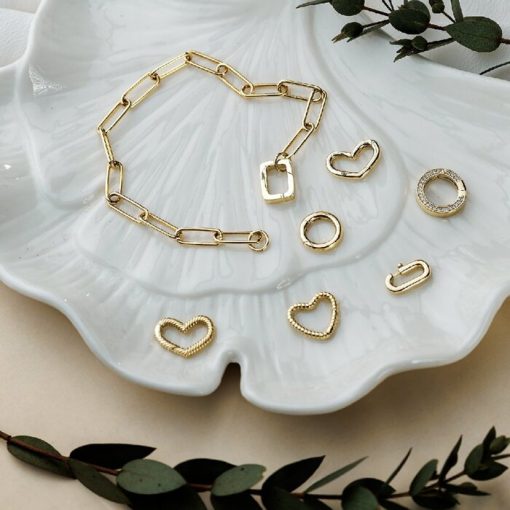 ELM-Bold – Brățară bază BIG PAPERCLIP – Argint placat cu Aur Galben 18K-ELEMENT >> Creeaza bijuteria ta ELEMENT >> Noutati