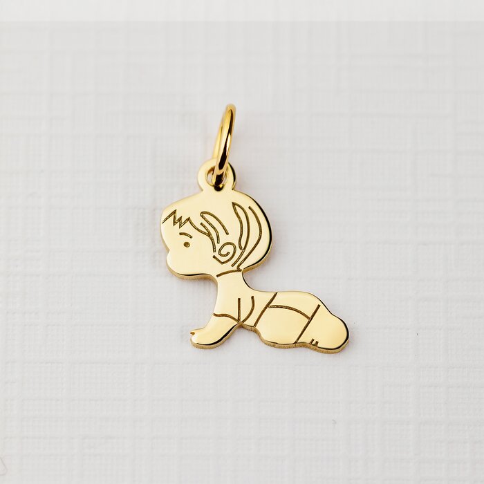 ELM Charm - Baby boy - Argint 925 placat cu Aur Galben 18K-ELEMENT for OPTIONS >> ELM-CHARM