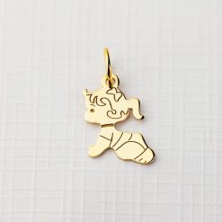 ELM Charm - Baby girl - Argint 925 placat cu Aur Galben 18K-ELEMENT for OPTIONS >> ELM-CHARM