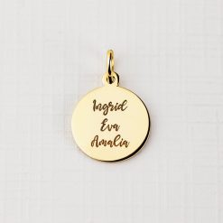 ELM Charm - Banut cu nume - Argint 925 placat cu Aur Galben 18K-ELEMENT for OPTIONS >> ELM-CHARM