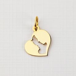 ELM Charm - Inima cuplu - Argint 925 placat cu Aur Galben 18K-ELEMENT for OPTIONS >> ELM-CHARM