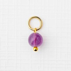 ELM Charm - Picatura de Ametist - Argint 925 placat cu Aur Galben 18K-ELEMENT for OPTIONS >> ELM-CHARM