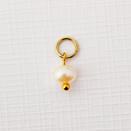 ELM Charm - Picatura de perla - Argint 925 placat cu Aur Galben 18K-ELEMENT for OPTIONS >> ELM-CHARM