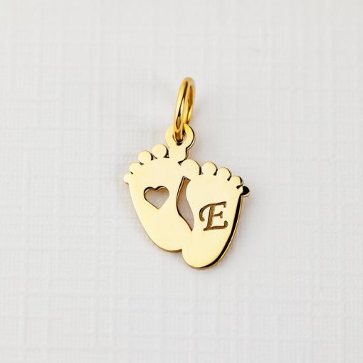 ELM Charm - Picioruse cu initiala - Argint 925 placat cu Aur Galben 18K-ELEMENT for OPTIONS >> ELM-CHARM