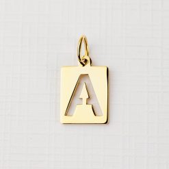 ELM Charm - Placuta cu initiala - Argint 925 placat cu Aur Galben 18K-ELEMENT for OPTIONS >> ELM-CHARM