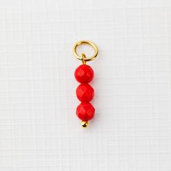 ELM Charm - Sirag 3 Coral fatetat - Argint 925 placat cu Aur Galben 18K-ELEMENT for OPTIONS >> ELM-CHARM