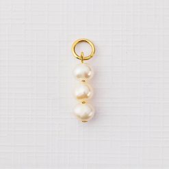 ELM Charm - Sirag trei perle - Argint 925 placat cu Aur Galben 18K-ELEMENT for OPTIONS >> ELM-CHARM