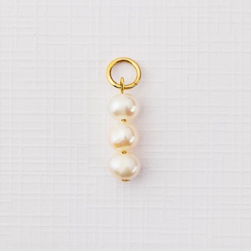 ELM Charm - Sirag trei perle - Argint 925 placat cu Aur Galben 18K-ELEMENT for OPTIONS >> ELM-CHARM