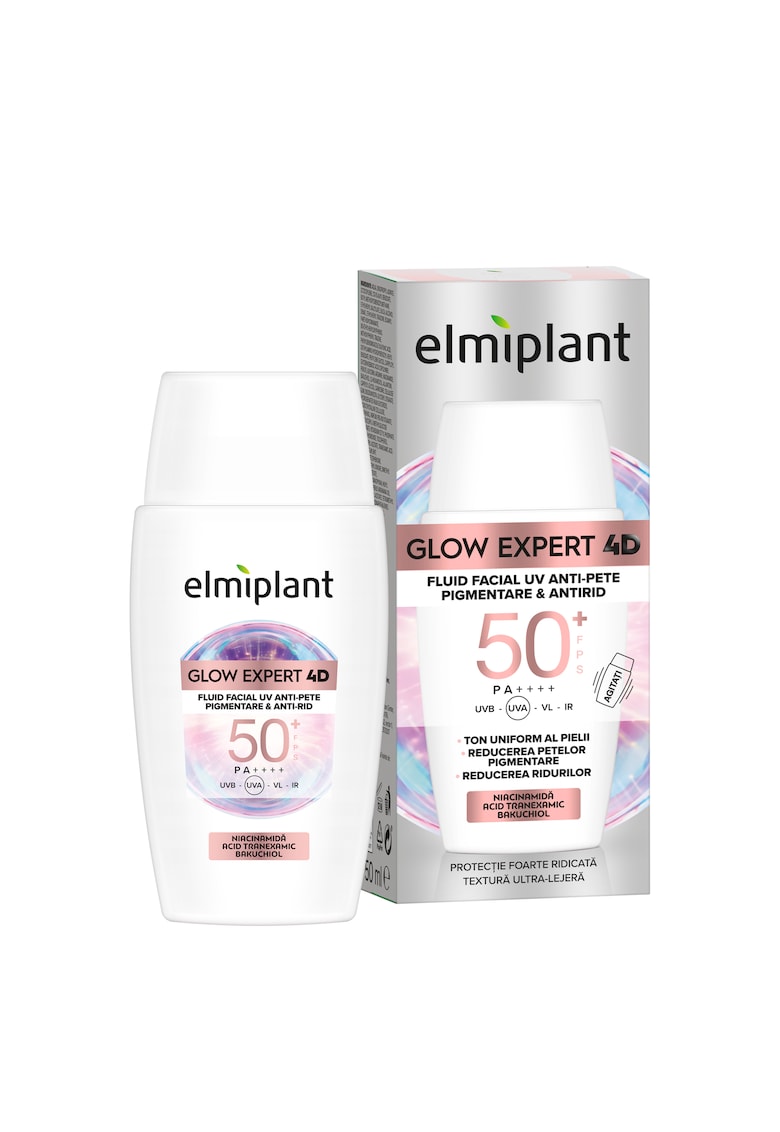 Fluid facial GLOW EXPERT 4D UV - anti pete pigmentare si antirid - cu SPF 50+ - 50ml-FEMEI/INGRIJIRE COSMETICA/Produse cosmetice-INGRIJIRE COSMETICA/Produse cosmetice