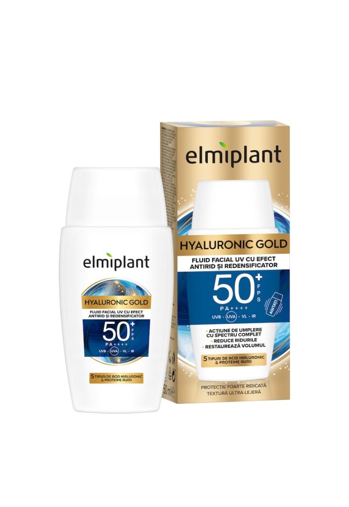 Fluid facial  HYALURONIC GOLD UV cu efect antirid si redensificator - cu SPF 50+ - 50ml-FEMEI/INGRIJIRE COSMETICA/Produse cosmetice-INGRIJIRE COSMETICA/Produse cosmetice