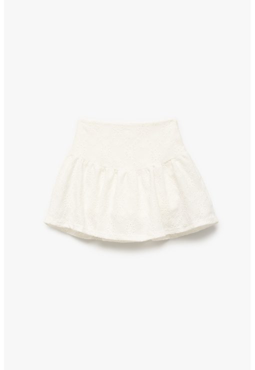 Fusta-pantalon cu broderie-FETE/IMBRACAMINTE/Sorturi-IMBRACAMINTE/Sorturi