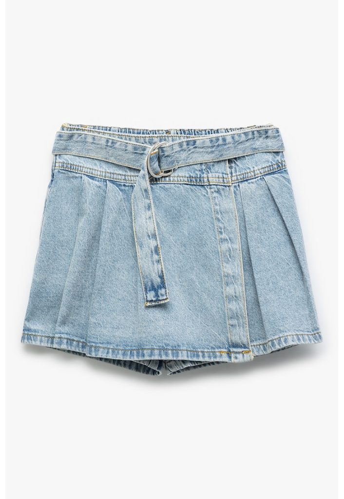 Fusta-pantalon din denim cu o curea-FETE/IMBRACAMINTE/Sorturi-IMBRACAMINTE/Sorturi