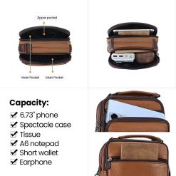 Geanta de umar pentru barbati Oriol GT3263 piele naturala Maro 5