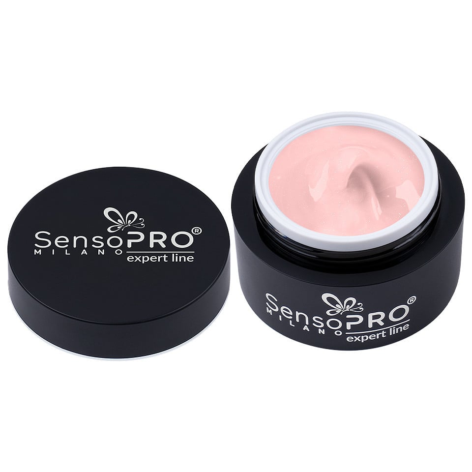 Gel Constructie Unghii Expert Line SensoPRO Milano Shimmer Old Rose 15ml 1
