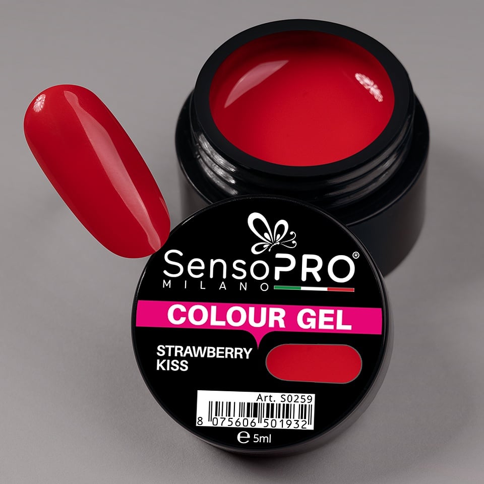 Gel UV Colorat Strawberry Kiss 5ml SensoPRO Milano 3